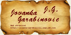 Jovanka Garabinović vizit kartica
